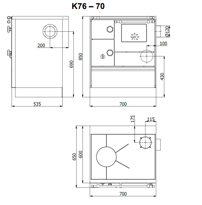 K76/70 medidas