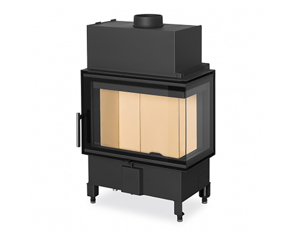 CHIMENEA DE LEÑA HEAT E2 58/31 (ESQUINERO) PUERTA LATERAL. CRISTAL DIVIDO