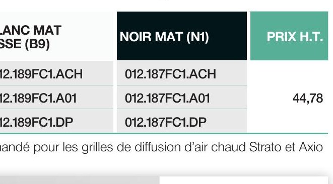 GRILLE AIRCLIPS 440X225 MM-PLANE-280CM2