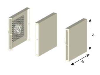 [039.234BEAPM125] BOITIER EA PARE-VENT 23X23 Ø125 INOX - CREME