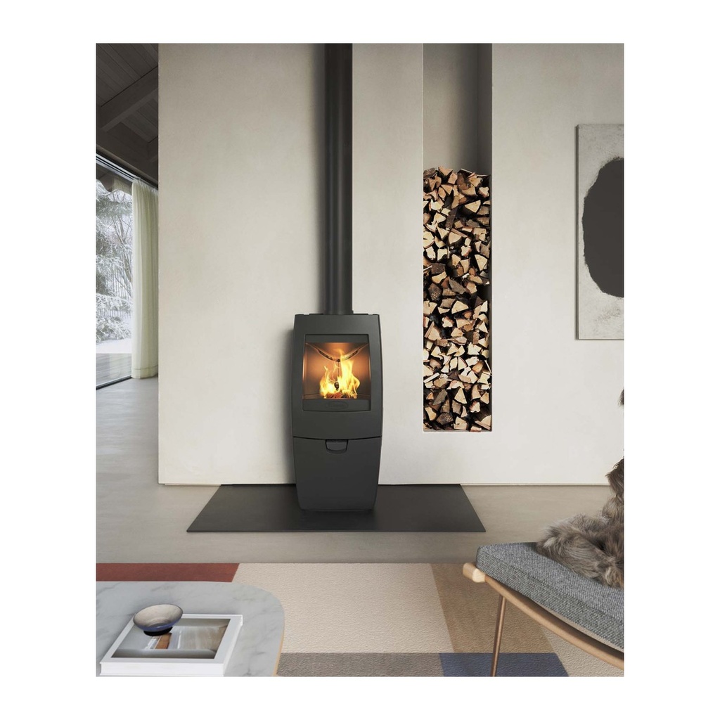 DOVRE SENSE 203 ESTUFA DE LEÑA FUNDICIÓN 7 KW Ø150 DIM AL980 AN470 PR375 MM