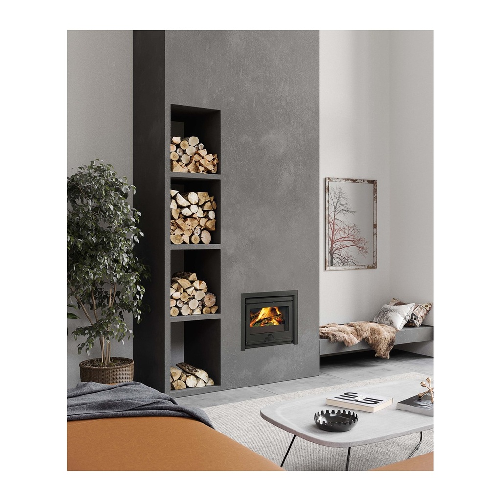 DOVRE 2020I INSERTABLE DE LEÑA FUNDICIÓN 8 KW Ø150 DIM AL490 AN595 PR435 MM