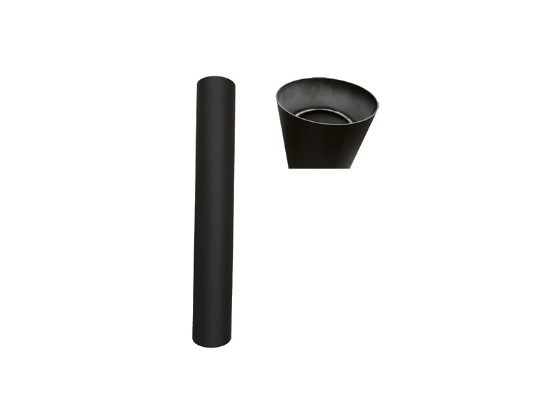 [270045] BM TUBO INVERSOR H-H CON ANTICONDENSACIÓN 1000 MM Ø130 ACERO 2 MM (NEGRO)