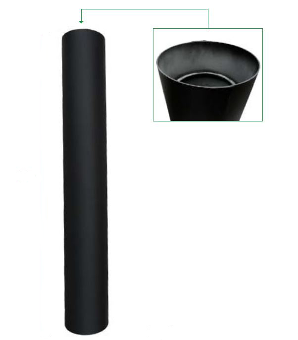 BM TUBO INVERSOR H-H CON ANTICONDENSACIÓN 1000 MM Ø130 ACERO 2 MM