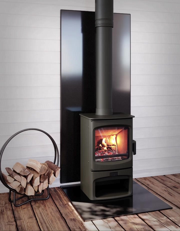 [441AIRE05SS/MB] CHARNWOOD AIRE 5 CON LEÑERO ESTUFA LEÑA 7KW