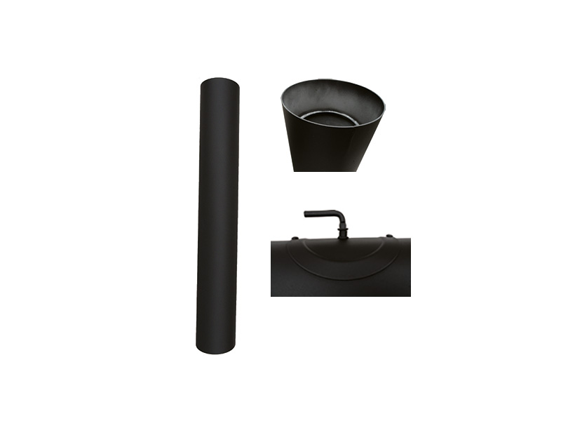 BM TUBO INVERSOR H-H CON LLAVE Y REGISTRO + ANTICONDENSACIÓN 1000 MM Ø150 ACERO 2 MM
