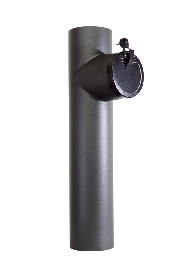 [27-MOD150] BM TUBO 750 MM CON MODERADOR DE TIRO Y ANTICONDENSACIÓN Ø150 ACERO 2 MM (NEGRO)
