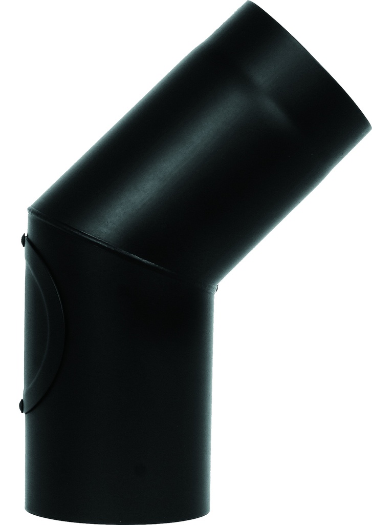 BM CODO 45° CON REGISTRO (LARGO) Ø150 ACERO 2 MM