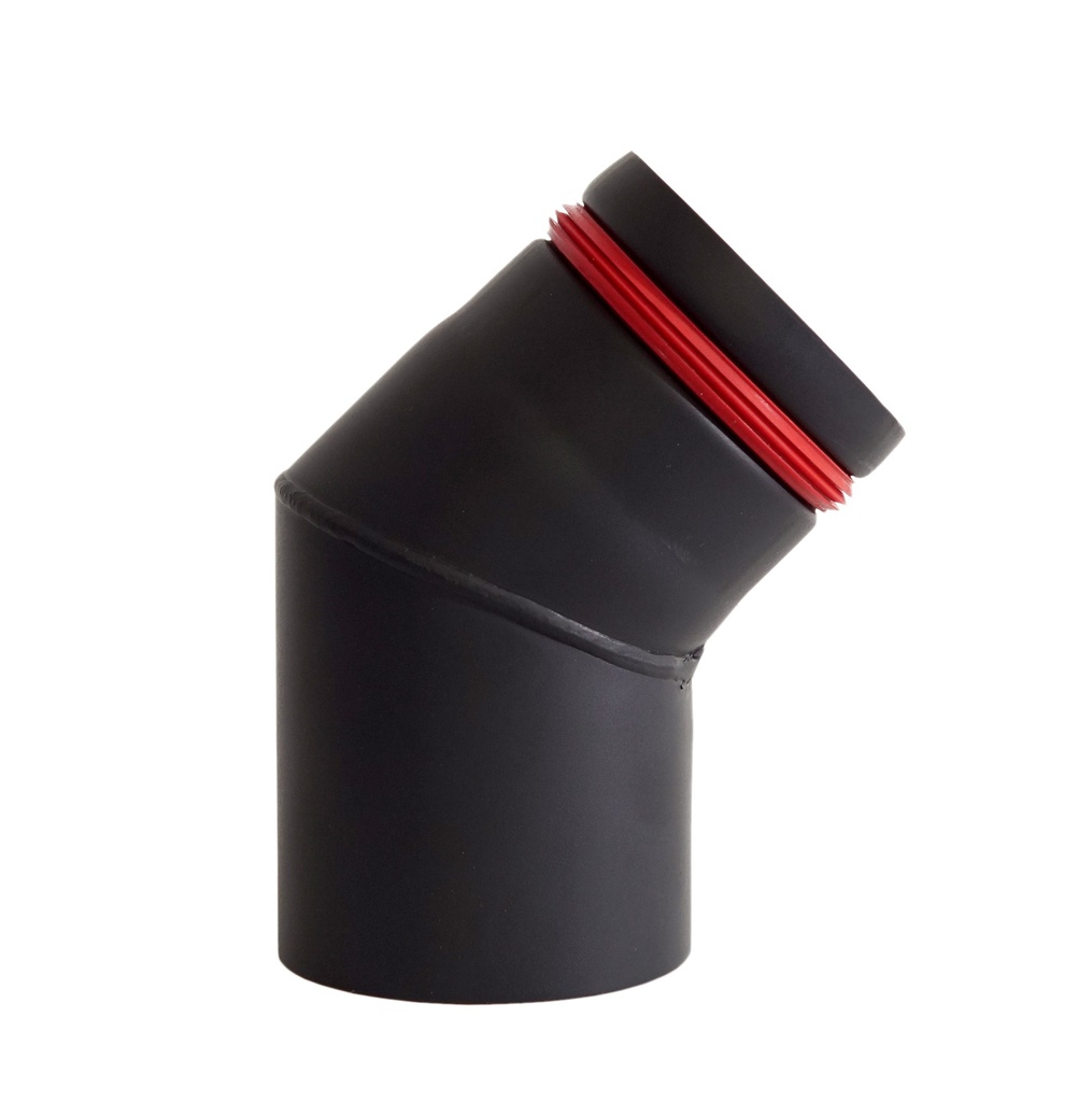 BM CODO DE PELLET 45° 2 PIEZAS SIN REGISTRO ACERO 1 MM