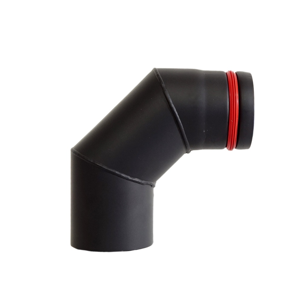 [2708090] BM CODO DE PELLET 90° 3 PIEZAS SIN REGISTRO ACERO 1 MM (80 MM)