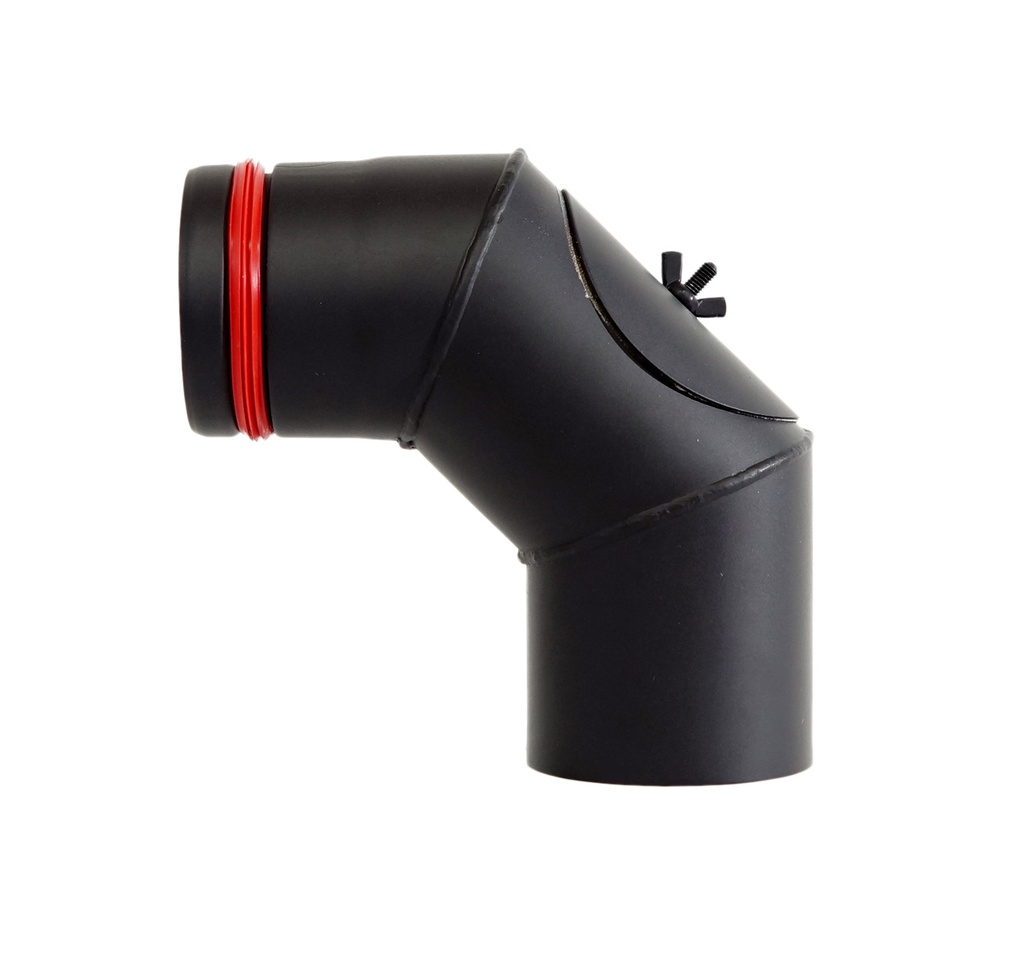 [2708091] BM CODO DE PELLET 90° 3 PIEZAS CON REGISTRO ACERO 1 MM (80 MM)