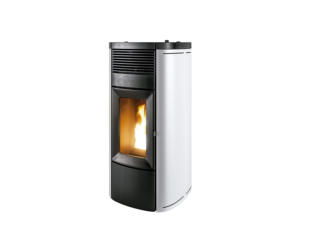 [7124038+6921026] MCZ ESTUFA PELLET CANALIZABLE "MUSA COMFORT AIR MATIC 14 CORE R M3+" 14,1KW C/MAESTRO 2 CANALIZACIONES @80 DIM AL1147 AN560 PR586 MM (ESTRUCTURA + REVESTIMIENTO) (BLANCO)
