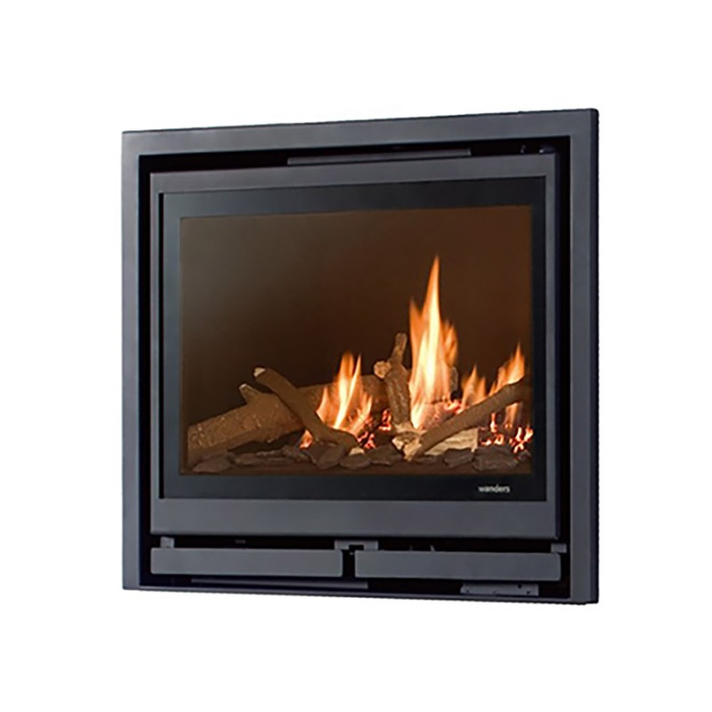 [83GSQ.1150] WANDERS INSERTABLE GAS NATURAL "SQUARE 60G" 4,8KW ESTANCO C/VENTILADOR Y MANDO @100/150 DIM AL488 AN600 PR364 MM (1 CARA FRONTAL)