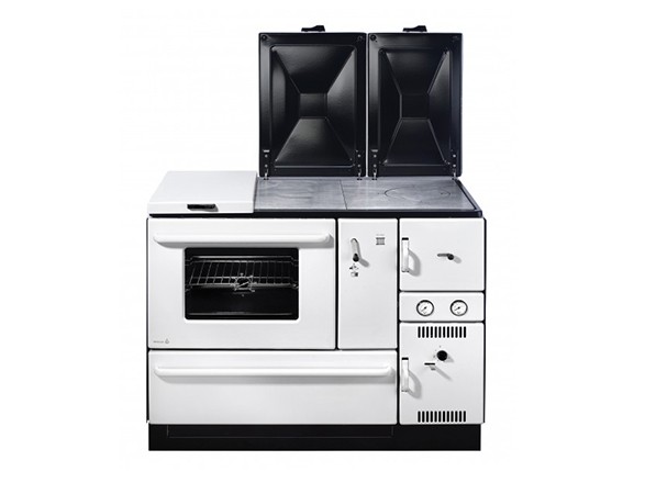 WAMSLER K178 K COCINA DE LEÑA CALEFACTORA CON HORNO 27 KW (19 KW AGUA) Ø150 DIM AL850 AN1110 PR600 MM