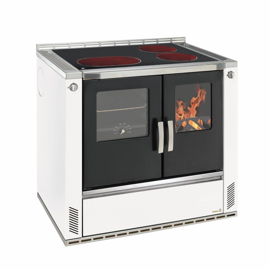 WAMSLER W3-90 COCINA DE LEÑA CON HORNO Y SEPARADORES ISO-PLUS 8 KW Ø120 DIM AL850 AN908 PR600 MM