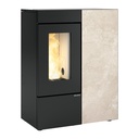 EXTRAFLAME ANNALISA PLUS GRES EVO ESTUFA PELLET ESTANCA CANALIZABLE 12 KW Ø80 DIM AL1150 AN902 PR436 MM