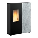 EXTRAFLAME SHARON PLUS PETRA ESTUFA PELLET CANALIZABLE 10 KW Ø80 DIM AL1150 AN900 PR290 MM