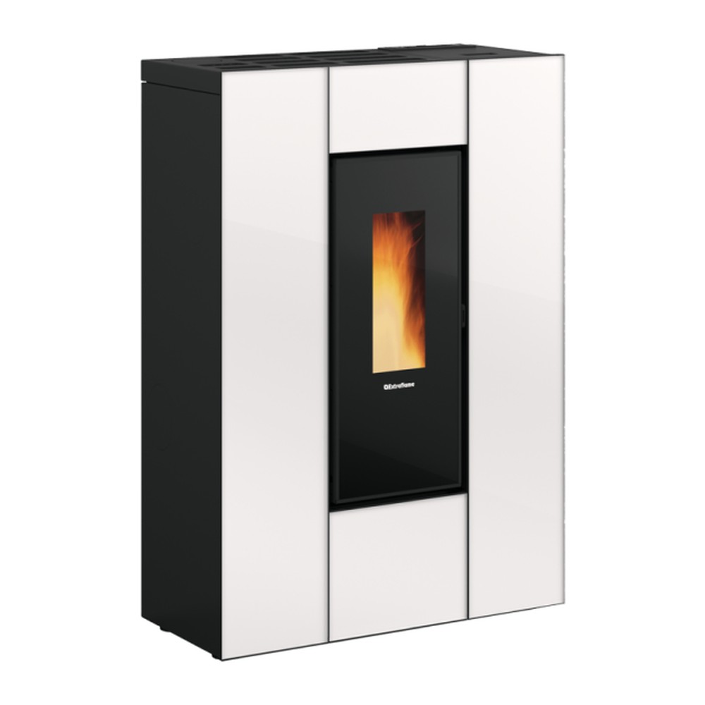 EXTRAFLAME MARILENA PLUS CRYSTAL 5.0.16 ESTUFA PELLET CANALIZABLE 8 KW Ø80 DIM AL1077 AN750 PR347 MM