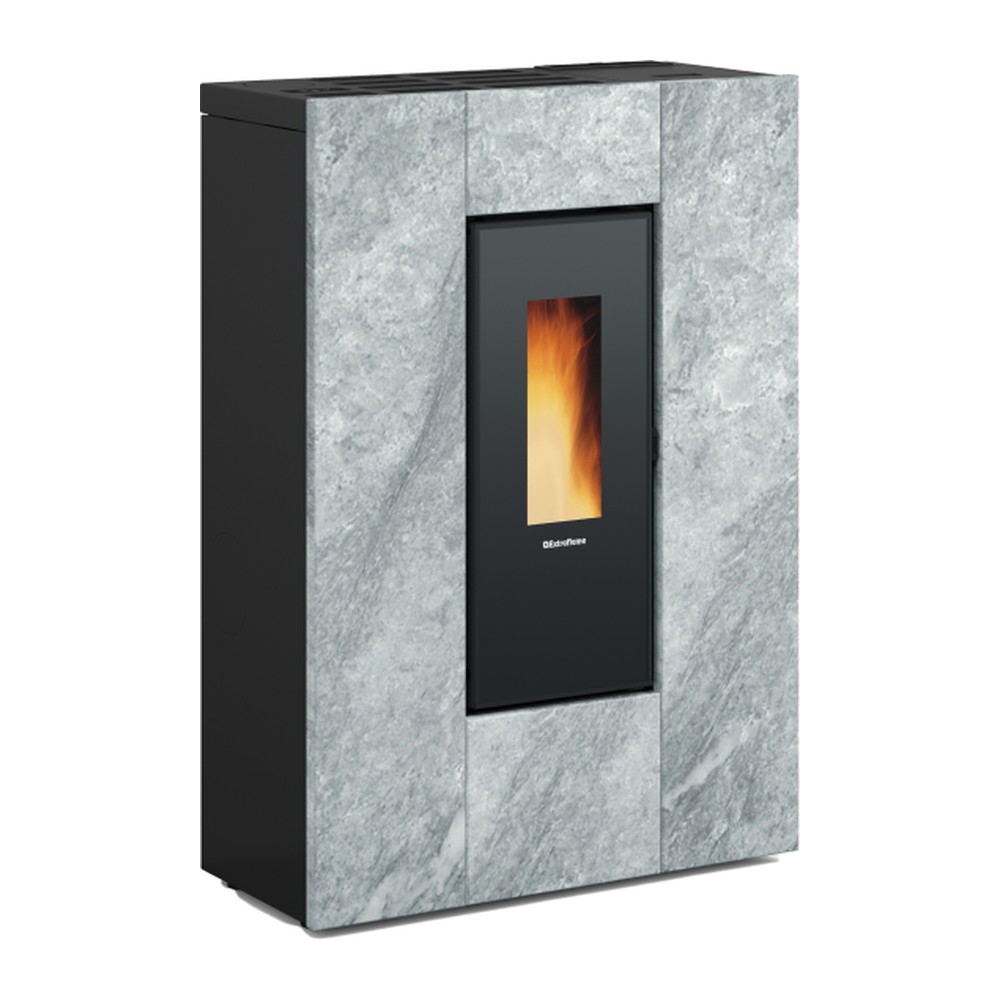 EXTRAFLAME MARILENA PLUS PETRA 5.0.16 ESTUFA PELLET CANALIZABLE 8 KW Ø80 DIM AL1077 AN750 PR347 MM