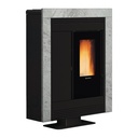 EXTRAFLAME SOUVENIR PLUS PETRA 5.0 ESTUFA PELLET CANALIZABLE 10 KW Ø80 DIM AL1124 AN821 PR343 MM