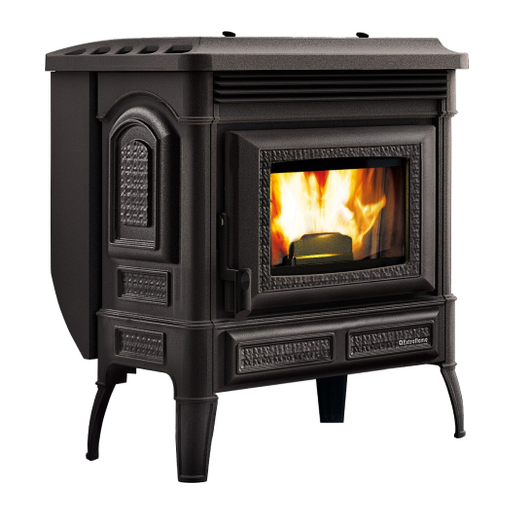 EXTRAFLAME TEODORA EVO ESTUFA PELLET 8 KW Ø80 DIM AL739 AN610 PR632 MM