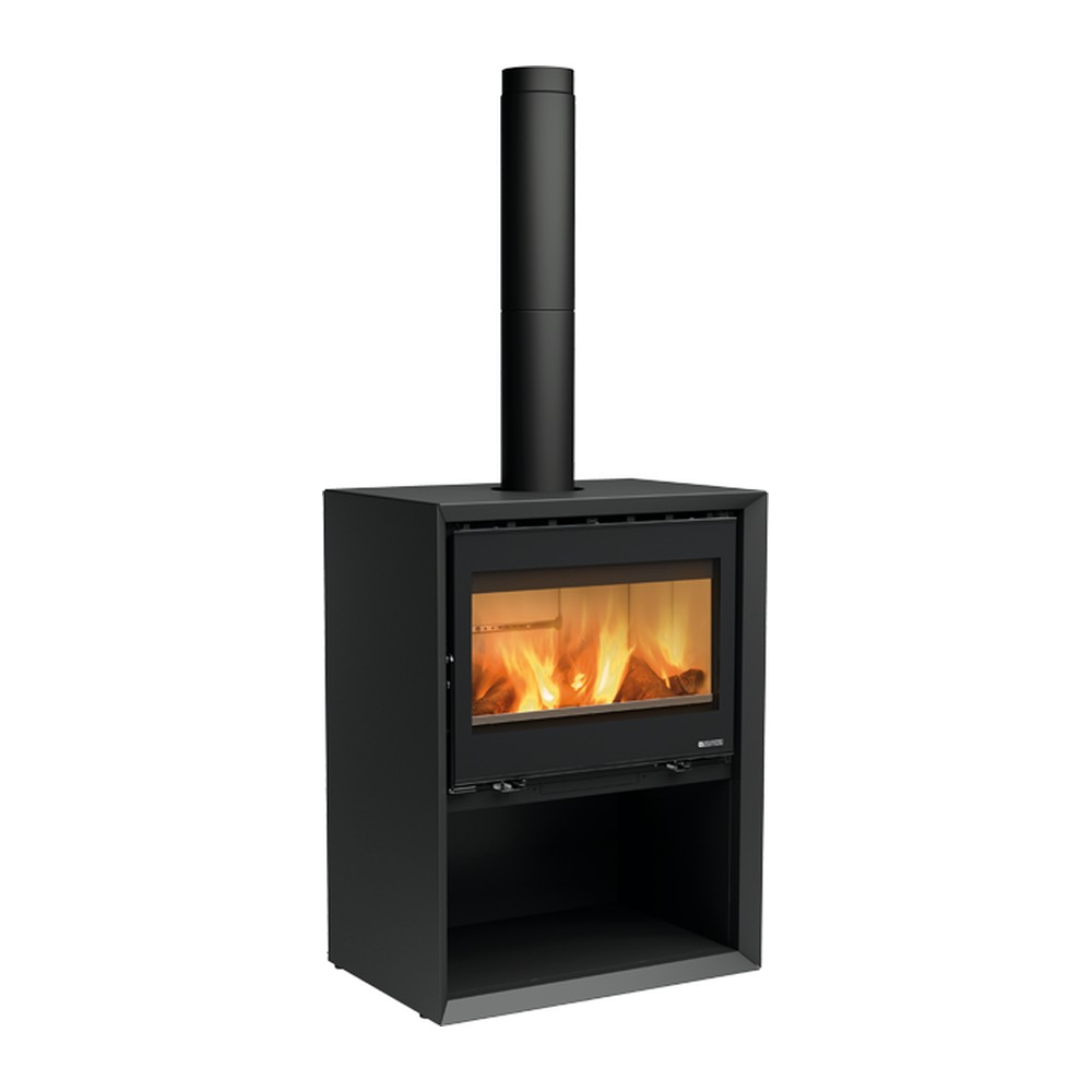 LA NORDICA DANTE.16 CON PORTALEGNA ESTUFA DE LEÑA 12,4 KW Ø160 DIM AL1938 AN822 PR593 MM
