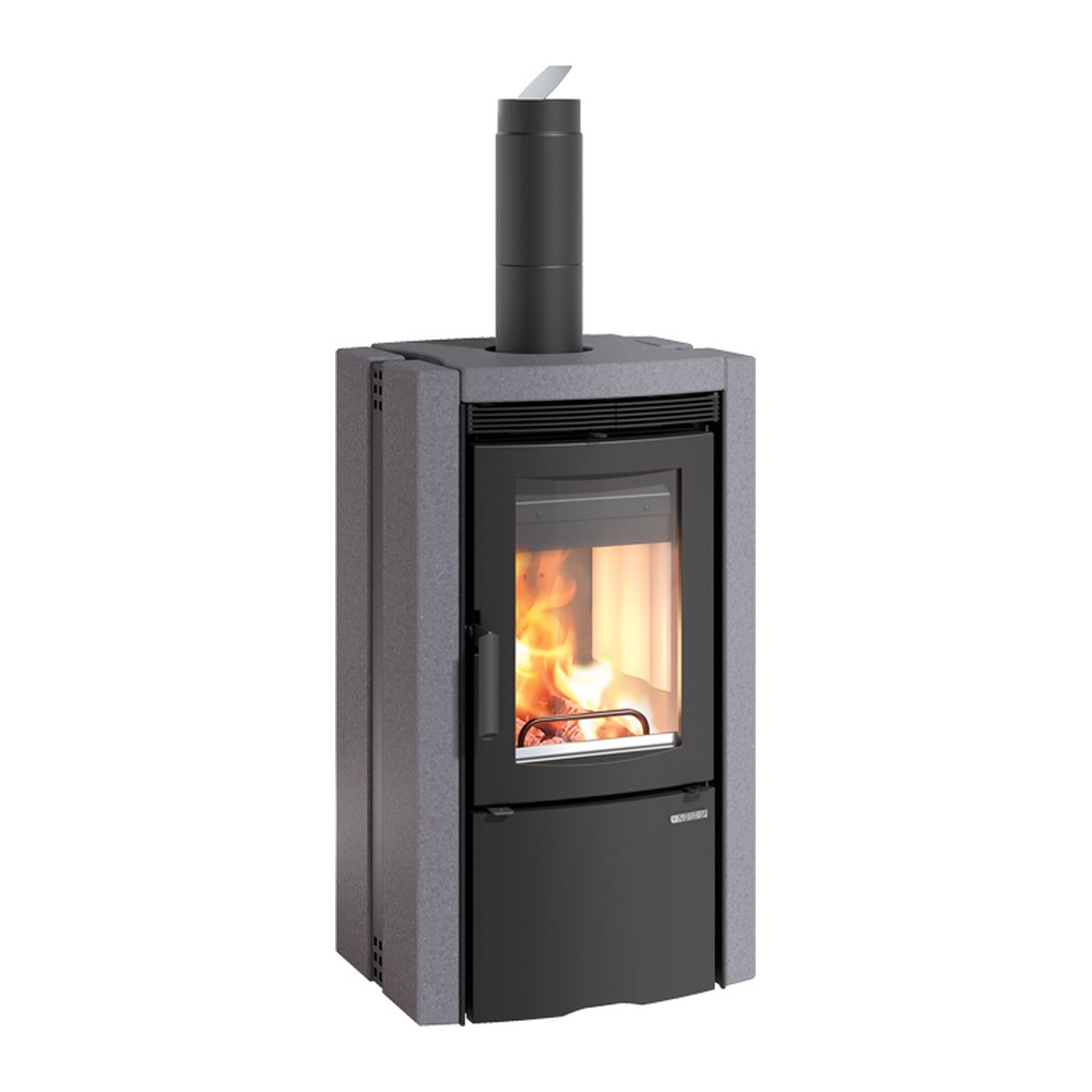 LA NORDICA ESTER 5.0 ESTUFA DE LEÑA 8 KW Ø130 DIM AL1331 AN540 PR485 MM