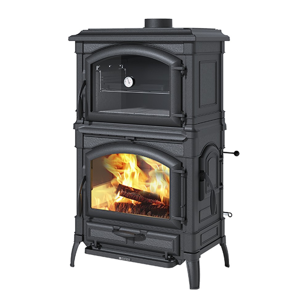 LA NORDICA ISOTTA FORNO EOS ESTUFA DE LEÑA CON HORNO 11 KW Ø150 DIM AL1244 AN790 PR520 MM