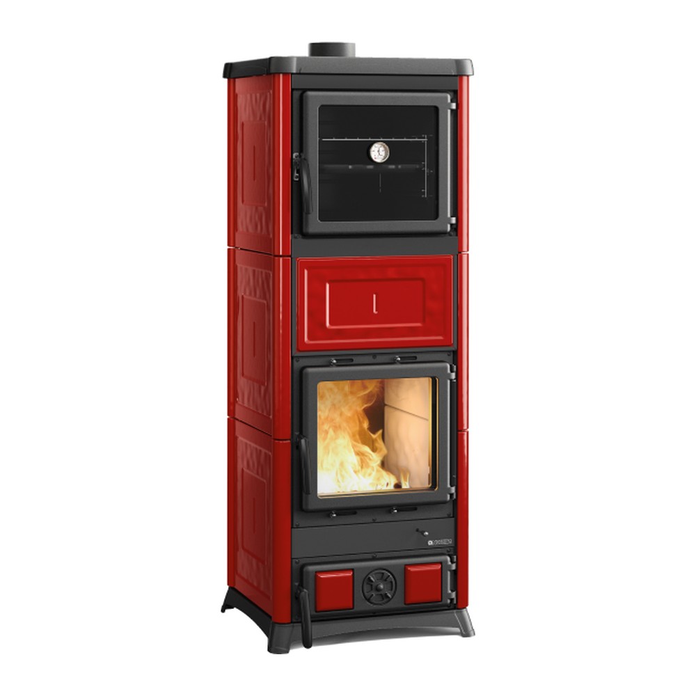 LA NORDICA NOVA FORNO.16 MAIOLICA ESTUFA DE LEÑA CON HORNO 11,8 KW Ø150 DIM AL1547 AN559 PR569 MM