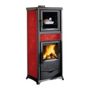 LA NORDICA ROSSELLA PL.FORNO.165 CERAMICA ESTUFA DE LEÑA CON HORNO 9,4 KW Ø130 DIM AL1411 AN559 PR536 MM