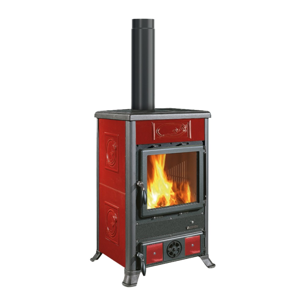 LA NORDICA ROSSELLA R1.16 CERAMICA ESTUFA DE LEÑA 9 KW Ø130 DIM AL1370 AN578 PR586 MM
