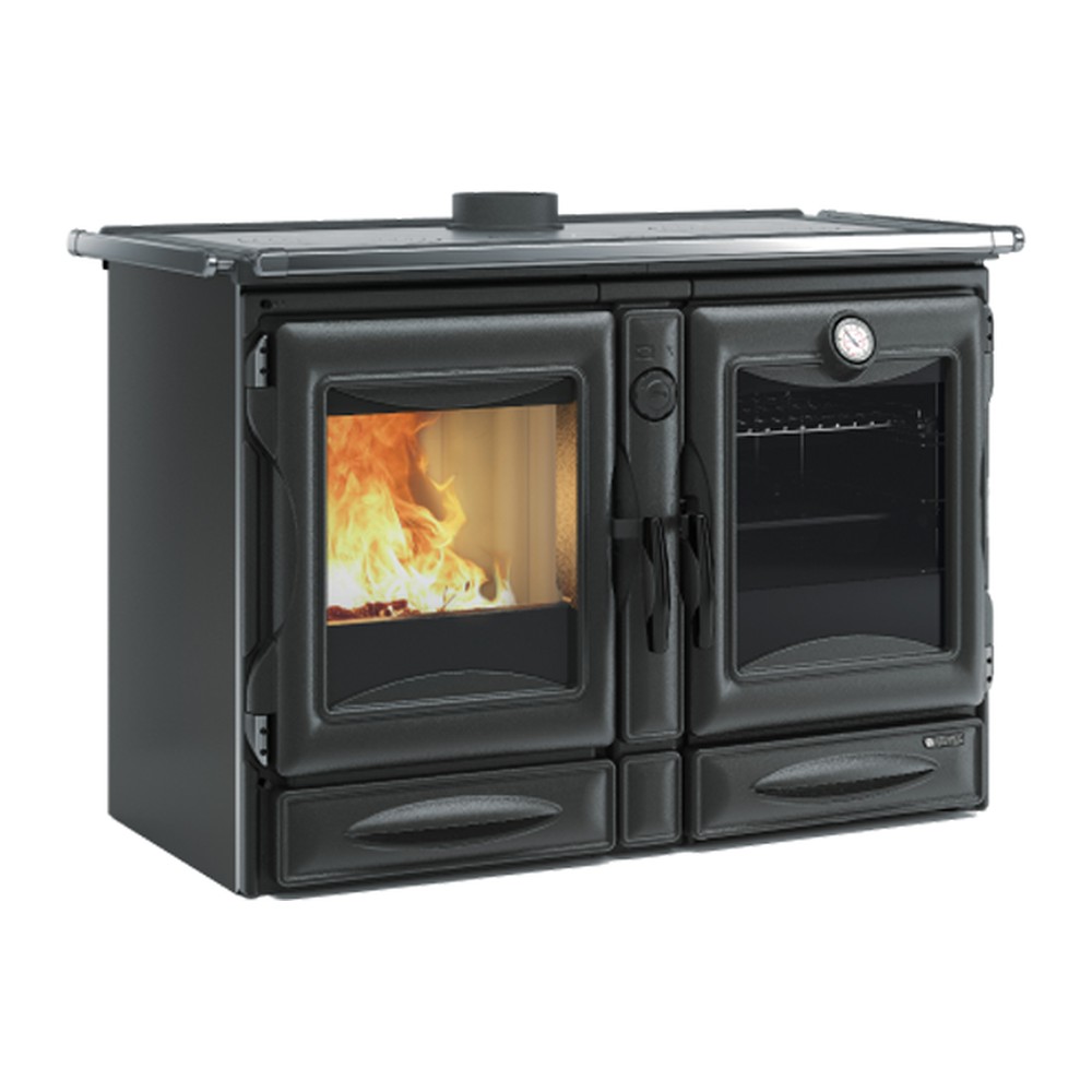 LA NORDICA ALASKA.16 COCINA DE LEÑA CON HORNO 12 KW Ø150 DIM AL898 AN1307 PR705 MM