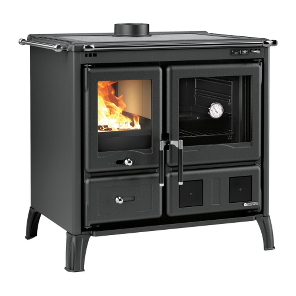 LA NORDICA GARDENIA.16 STEEL COCINA DE LEÑA CON HORNO 9,5 KW Ø150 DIM AL906 AN950 PR669 MM