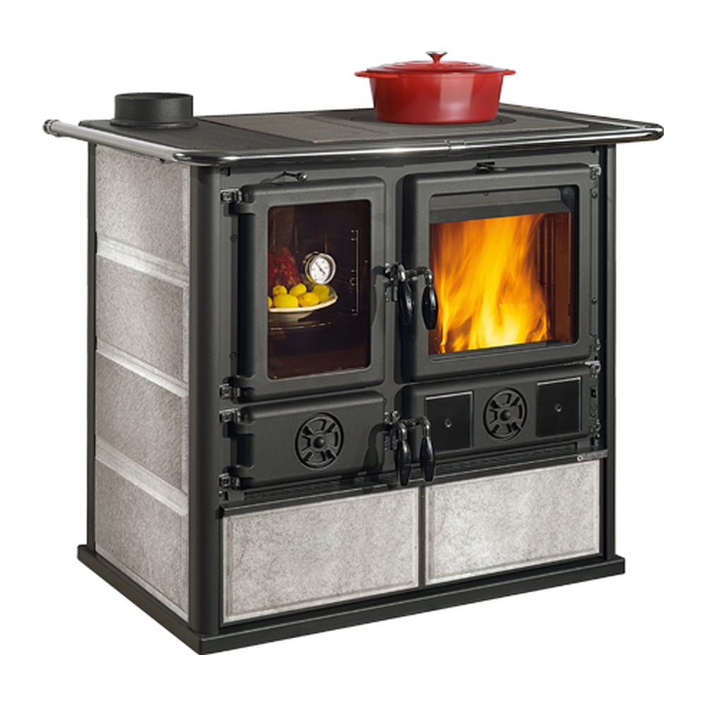 LA NORDICA ROSA SX REVERSE.16 PETRA COCINA DE LEÑA CON HORNO 8,2 KW Ø150 DIM AL897 AN1030 PR650 MM