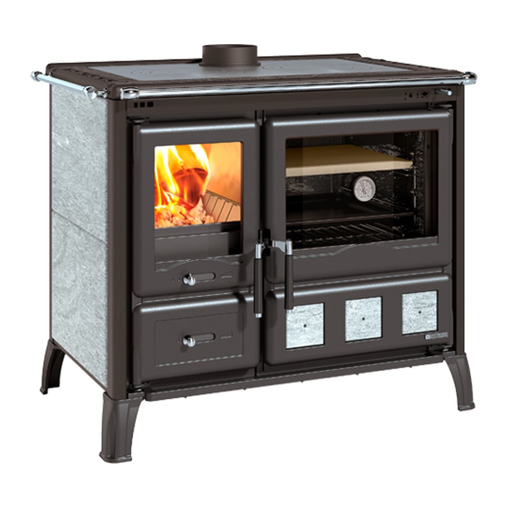 LA NORDICA GARDENIA XXL PETRA COCINA DE LEÑA CON HORNO 10,5 KW Ø150 DIM AL906 AN1050 PR669 MM
