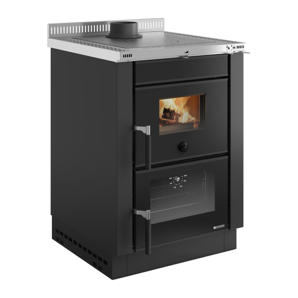 LA NORDICA VICENZA.16 COCINA DE LEÑA CON HORNO 6 KW Ø120 DIM AL910 AN600 PR600 MM