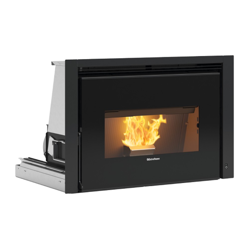 EXTRAFLAME COMFORT P85 INSERTABLE PELLET 12 KW Ø80 DIM AL602 AN880 PR615 MM