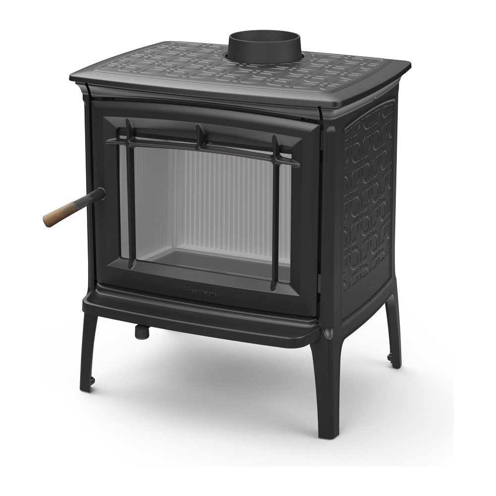 HERGOM SHELBURNE HF ESTUFA DE LEÑA FUNDICIÓN 9 KW Ø150 DIM AL803 AN670 PR554 MM