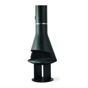 HERGOM SILBA CHIMENEA DECORATIVA DE ACERO FUEGO ABIERTO CON BASE LEÑERO