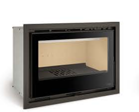 FERLUX TEIDE 80 INSERTABLE DE LEÑA VENTILADO 7,5 KW Ø150 DIM AN780 AL541 PR490 MM, MARCO 4 LADOS INCLUIDO