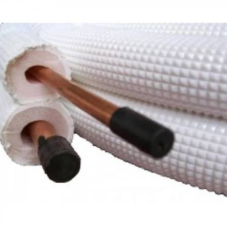 [3EE.10008190] TUBERÍA FRIGORÍFICA DE COBRE AISLADA DOBLE 1/4" + 3/8" X 0,8 MM (ROLLO 20 M) PARA AIRE ACONDICIONADO R32