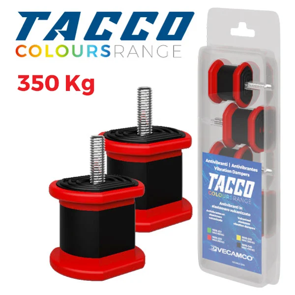 [VEC.9898-039] ANTIVIBRANTES DE GOMA ROJOS PARA MÁQUINAS HASTA 350 KG (JUEGO)