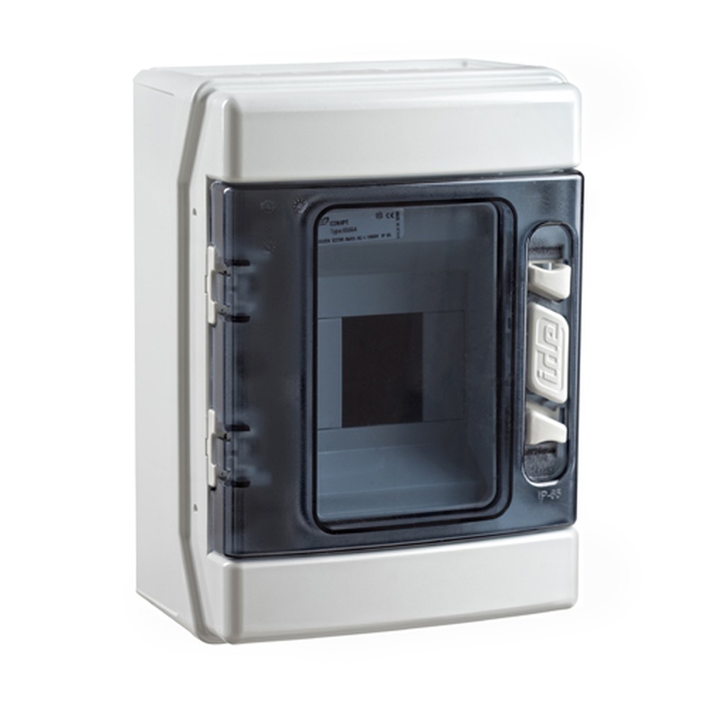 IDE COFRET DE SUPERFICIE IP65 4 MÓDULOS CON PUERTA TRANSPARENTE (CDN4PT)