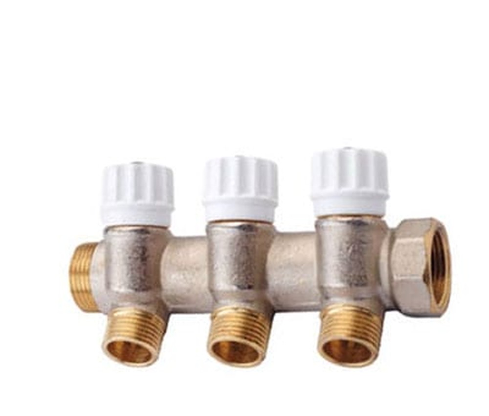 POTERMIC COLECTOR VITON 1" CON 3 SALIDAS 24×19 (3/4" EUROCONO) PARA RADIADORES, CON LLAVES